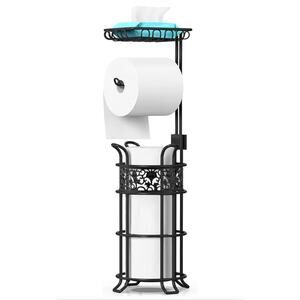 Toilet Paper Holder Stand with Shelf,  3 Big Rolls of Jumbo